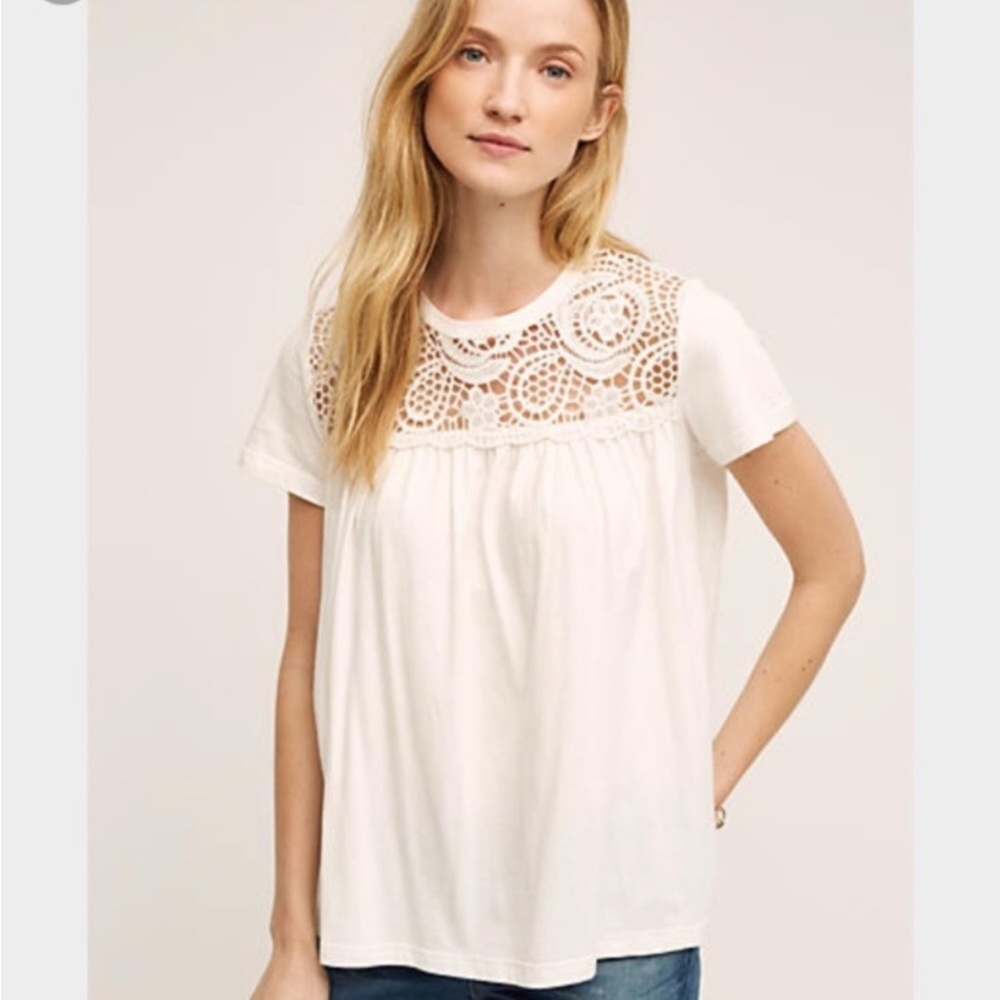 Anthropologie Lace Yoke Blouse - Picture 4 of 4